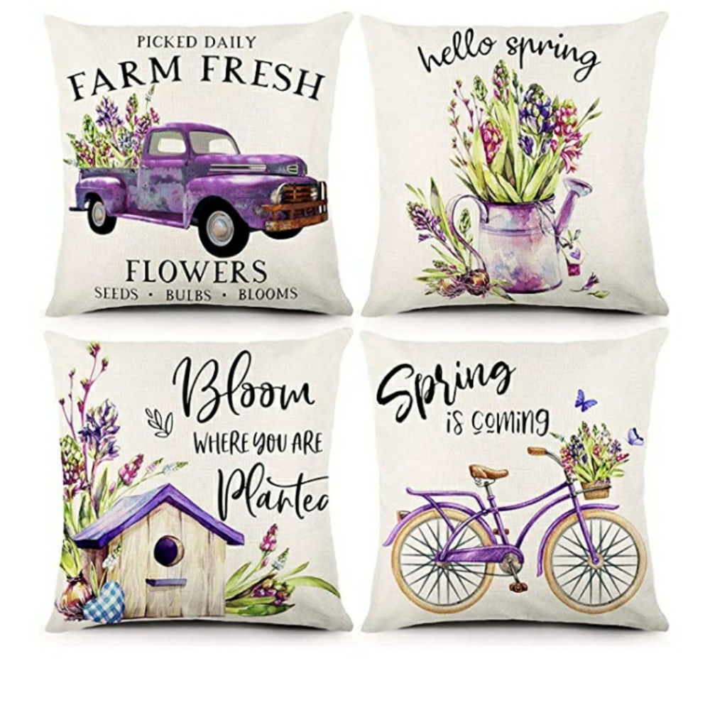 Lilac Purple Farmhouse 4 throws